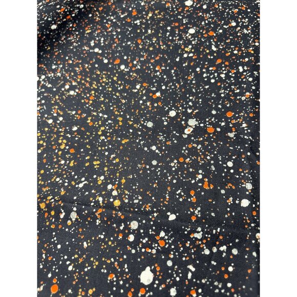 Joann Black Cotton Fabric Orange White Splatter Paint Design 24"x44" - Picture 7 of 10